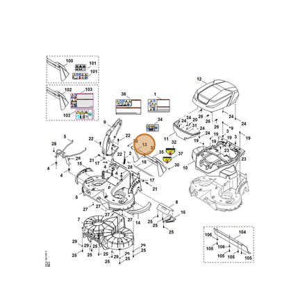 STIHL part 6392-706-2410 — IPL diagram snippet (6x zoom, amber highlight)