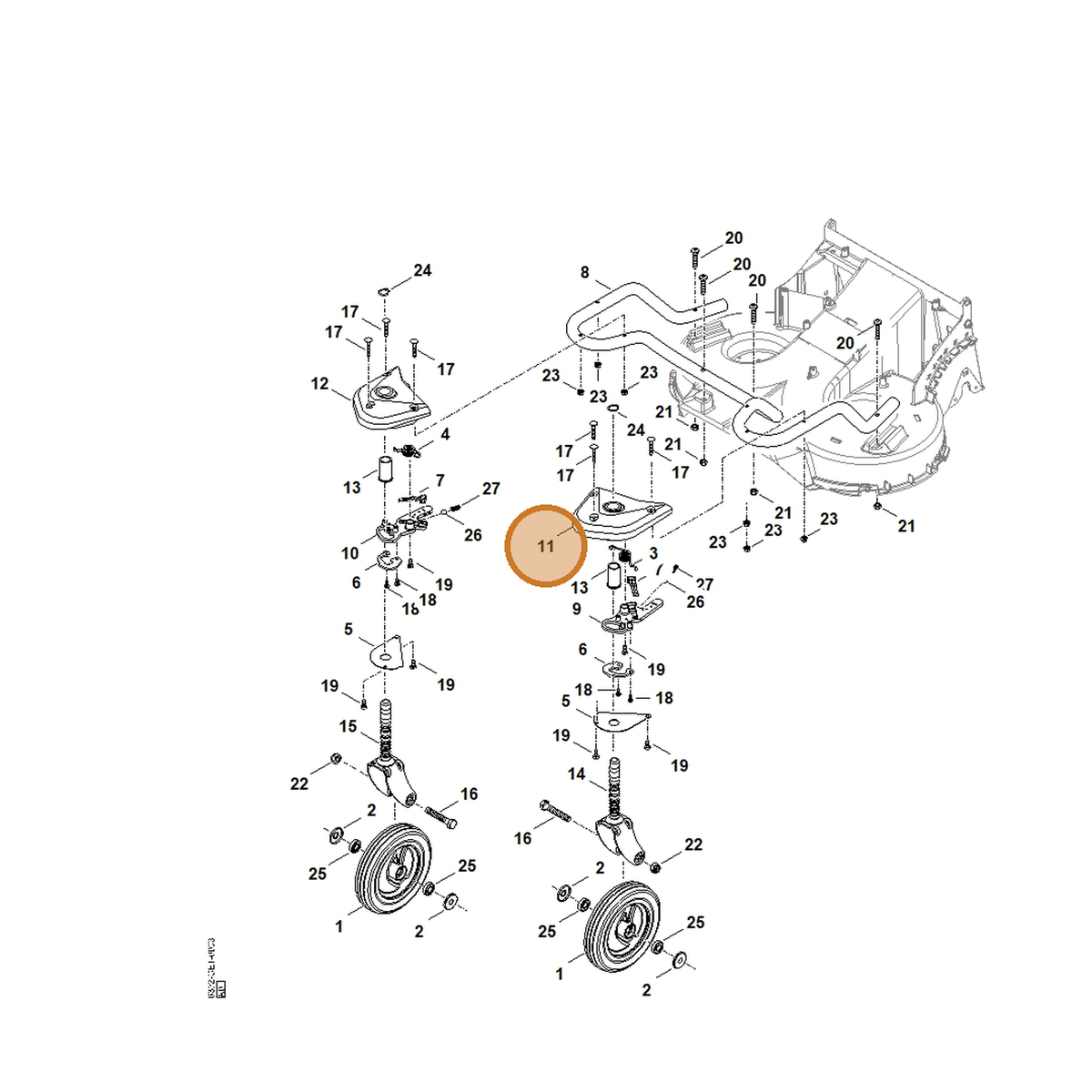 STIHL part 6392-763-4205 — IPL diagram snippet (6x zoom, amber highlight)