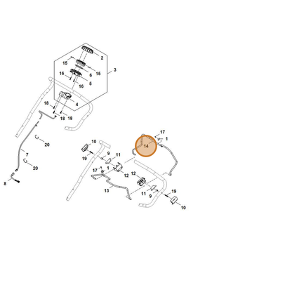 STIHL part 6392-764-0210 — IPL diagram snippet (6x zoom, amber highlight)