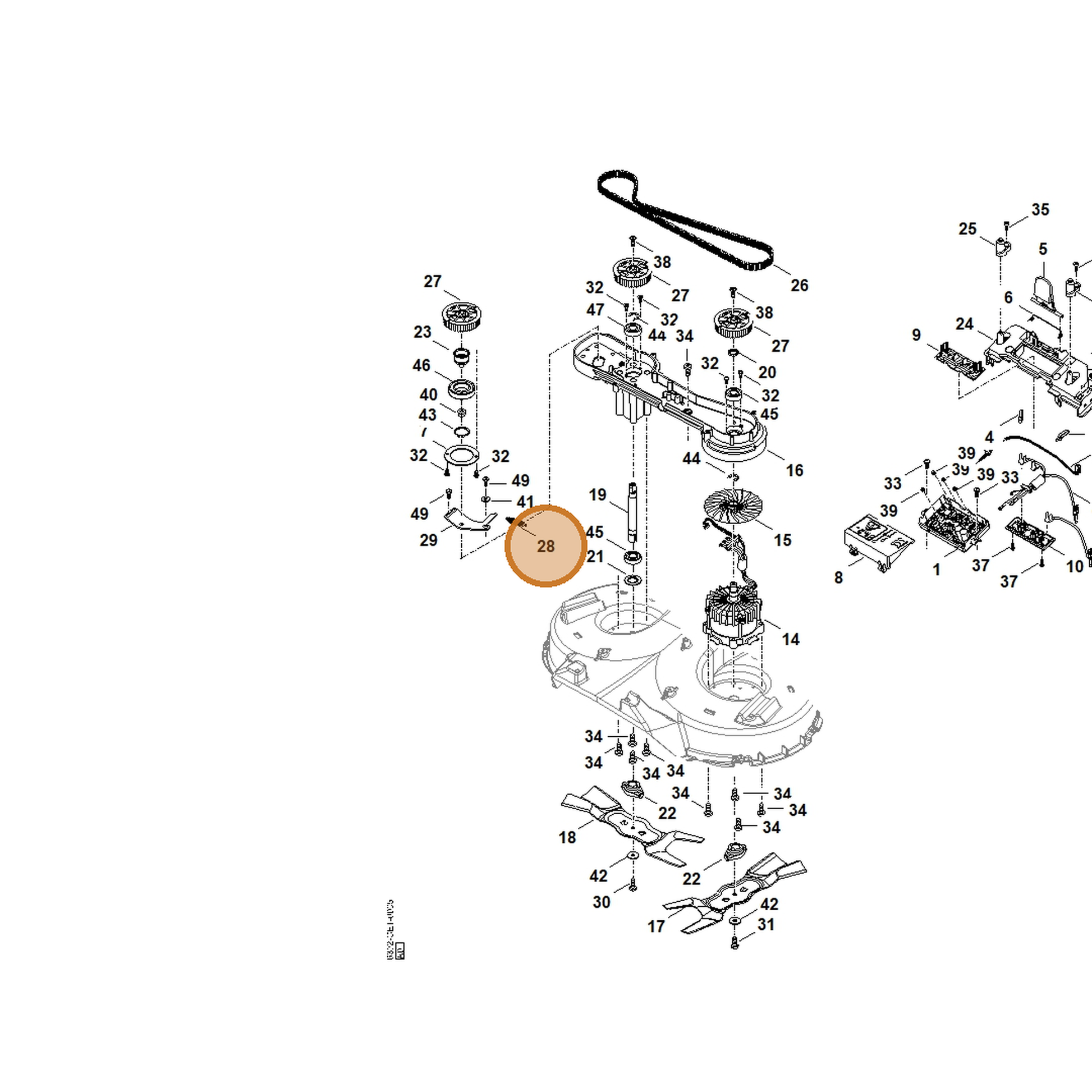 STIHL part 6392-764-1600 — IPL diagram snippet (6x zoom, amber highlight)