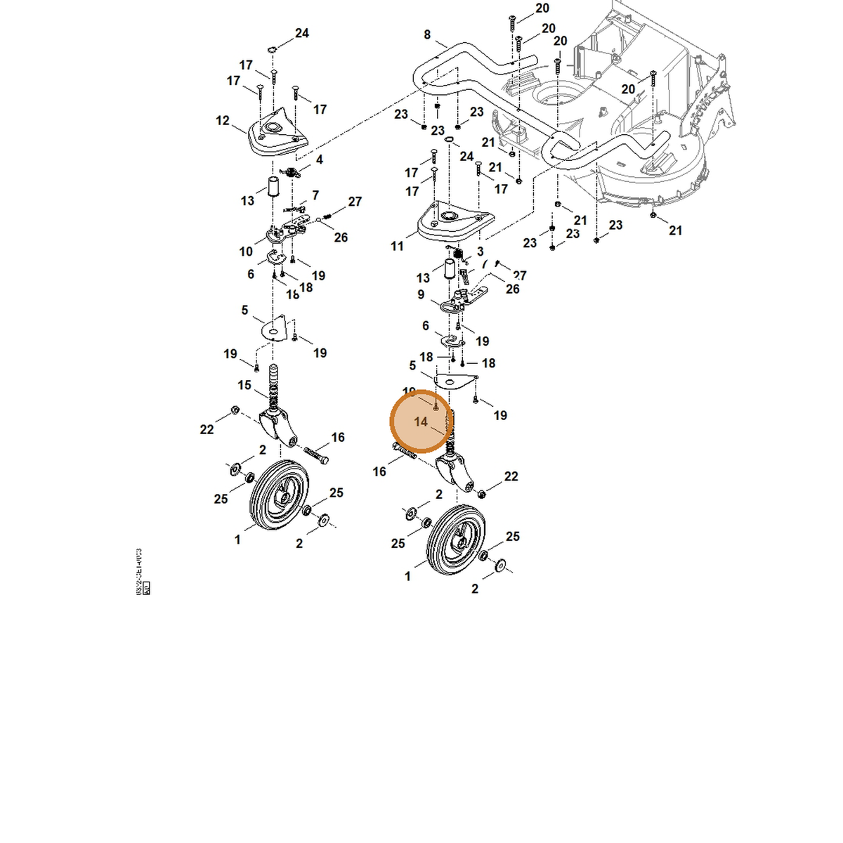 STIHL part 6392-780-2100 — IPL diagram snippet (6x zoom, amber highlight)