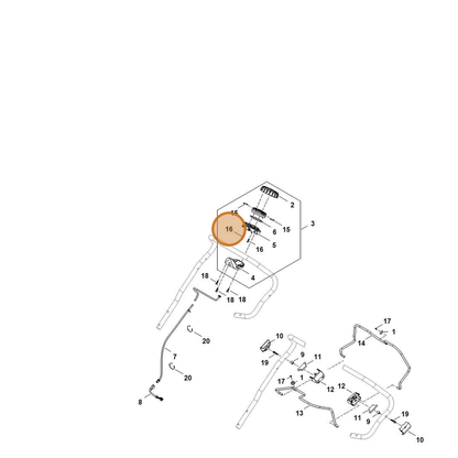 STIHL part 6392-951-3500 — IPL diagram snippet (6x zoom, amber highlight)