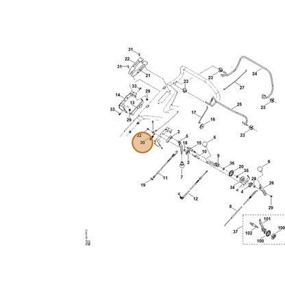 STIHL part 6395-764-1600 — IPL diagram snippet (6x zoom, amber highlight)