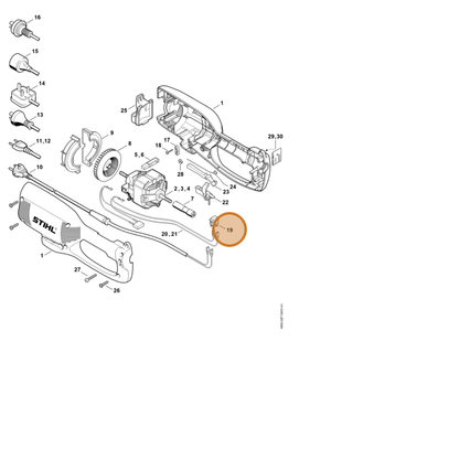 STIHL part 6440-430-0500 — IPL diagram snippet (6x zoom, amber highlight)