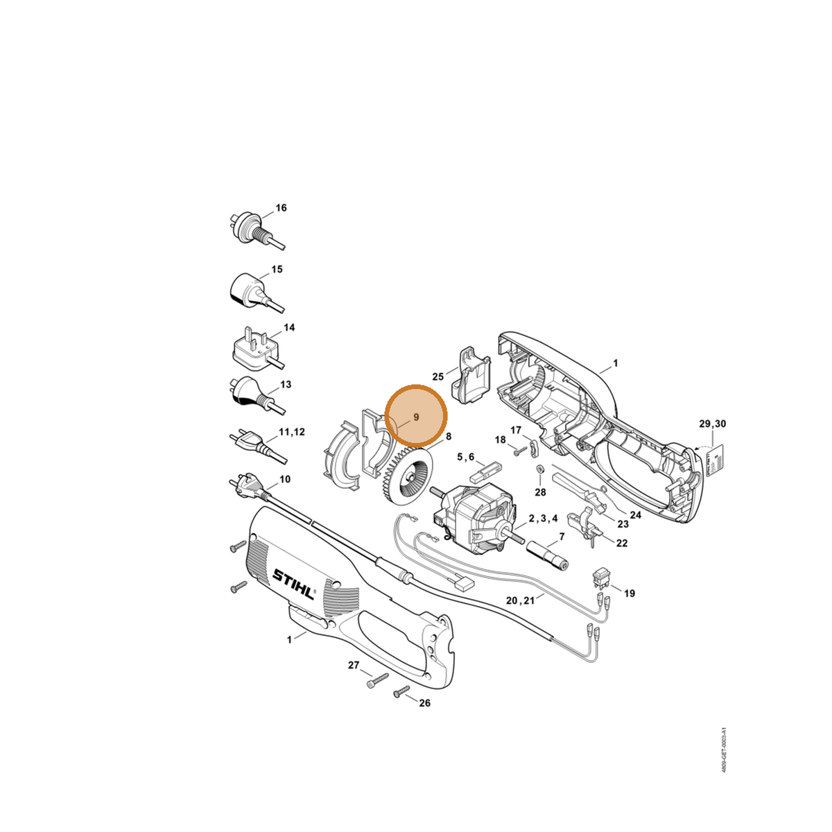 STIHL part 6440-602-2200 — IPL diagram snippet (6x zoom, amber highlight)