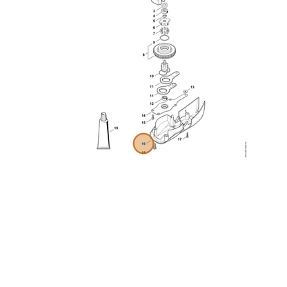STIHL part 6460-602-0411 — IPL diagram snippet (6x zoom, amber highlight)