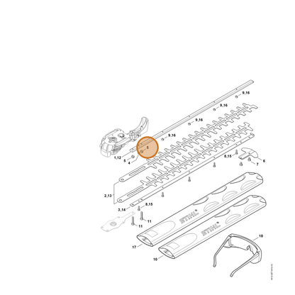 STIHL part 6460-648-6700 — IPL diagram snippet (6x zoom, amber highlight)