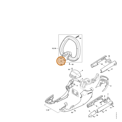 STIHL part 6460-791-6000 — IPL diagram snippet (6x zoom, amber highlight)