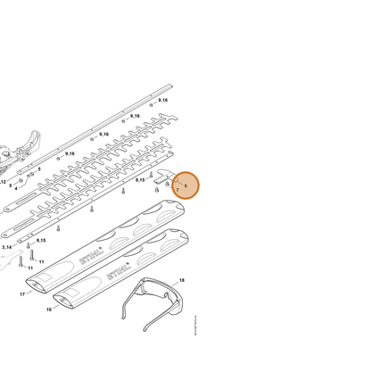 STIHL part 6460-792-9001 — IPL diagram snippet (6x zoom, amber highlight)