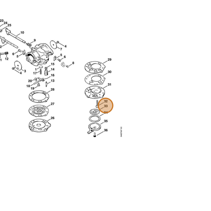 STIHL part 6503-121-7810 — IPL diagram snippet (6x zoom, amber highlight)