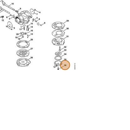 STIHL part 6503-122-7700 — IPL diagram snippet (6x zoom, amber highlight)