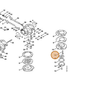 STIHL part 6503-122-7710 — IPL diagram snippet (6x zoom, amber highlight)