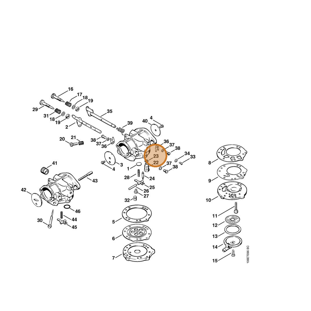 STIHL part 6503-129-2500 — IPL diagram snippet (6x zoom, amber highlight)