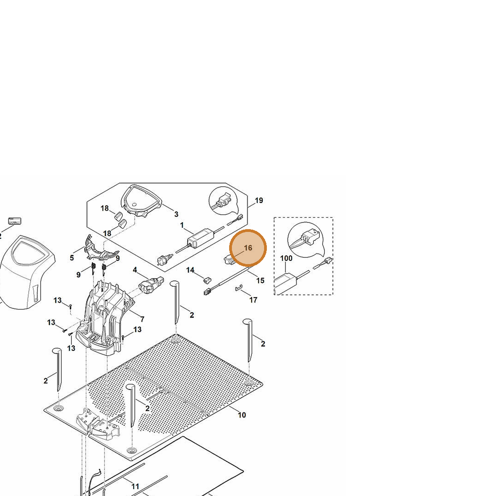 STIHL part 6909-007-1090 — IPL diagram snippet (6x zoom, amber highlight)