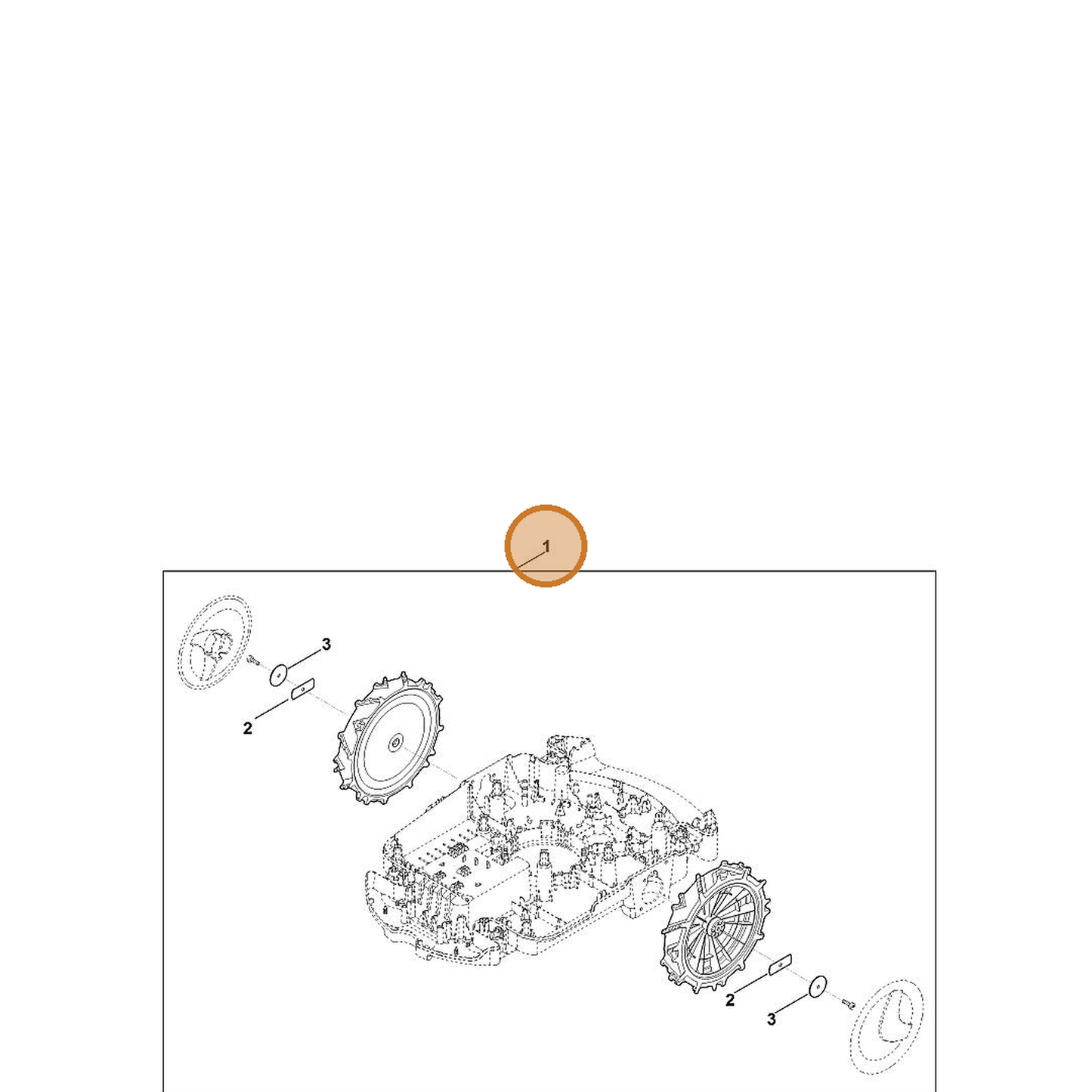 STIHL part 6909-700-0412 — IPL diagram snippet (6x zoom, amber highlight)