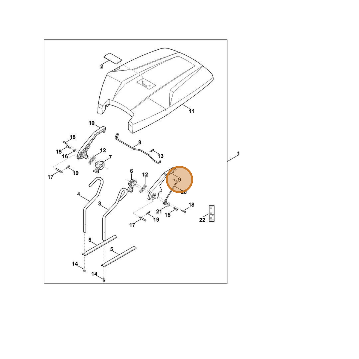 STIHL part 6909-700-7401 — IPL diagram snippet (6x zoom, amber highlight)