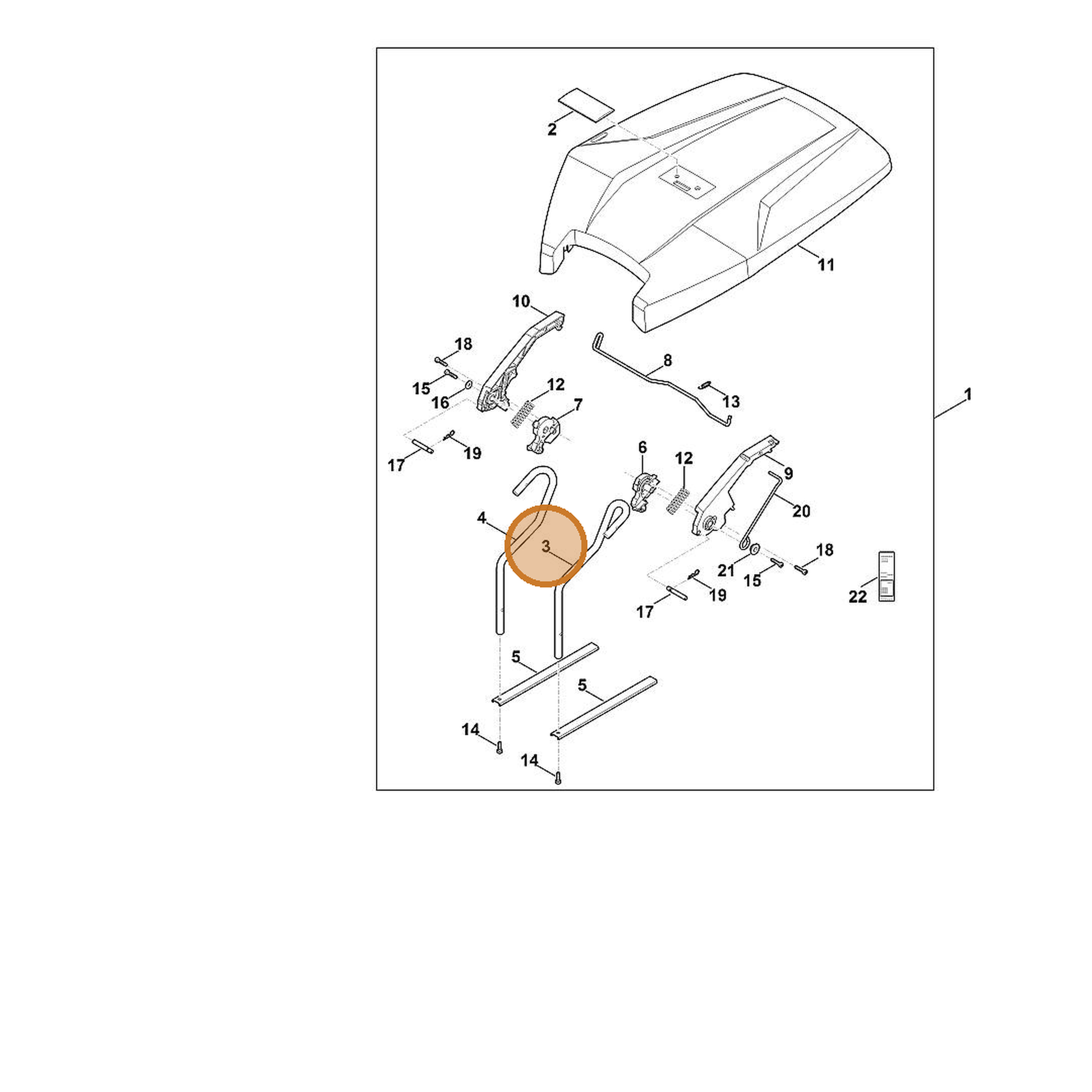 STIHL part 6909-700-7411 — IPL diagram snippet (6x zoom, amber highlight)
