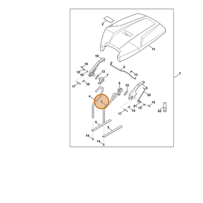 STIHL part 6909-700-7411 — IPL diagram snippet (6x zoom, amber highlight)