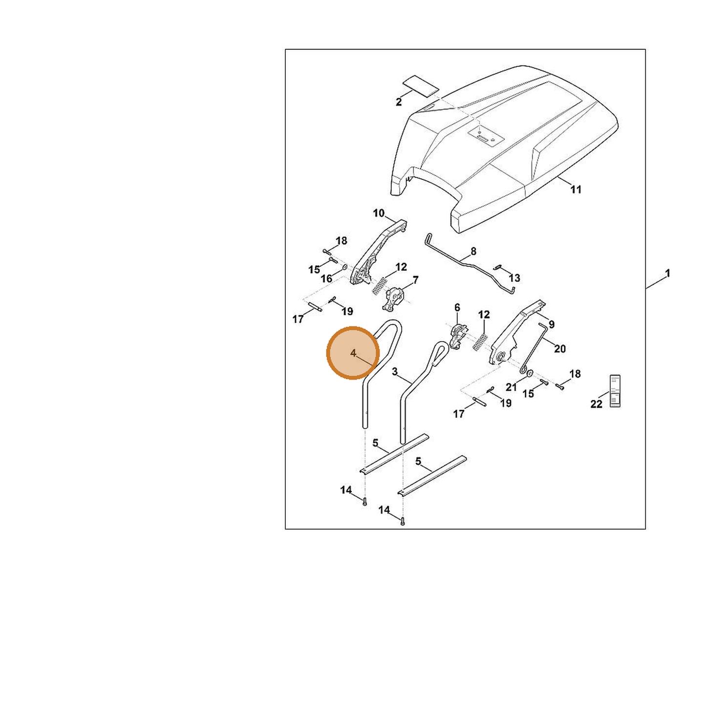 STIHL part 6909-700-7412 — IPL diagram snippet (6x zoom, amber highlight)