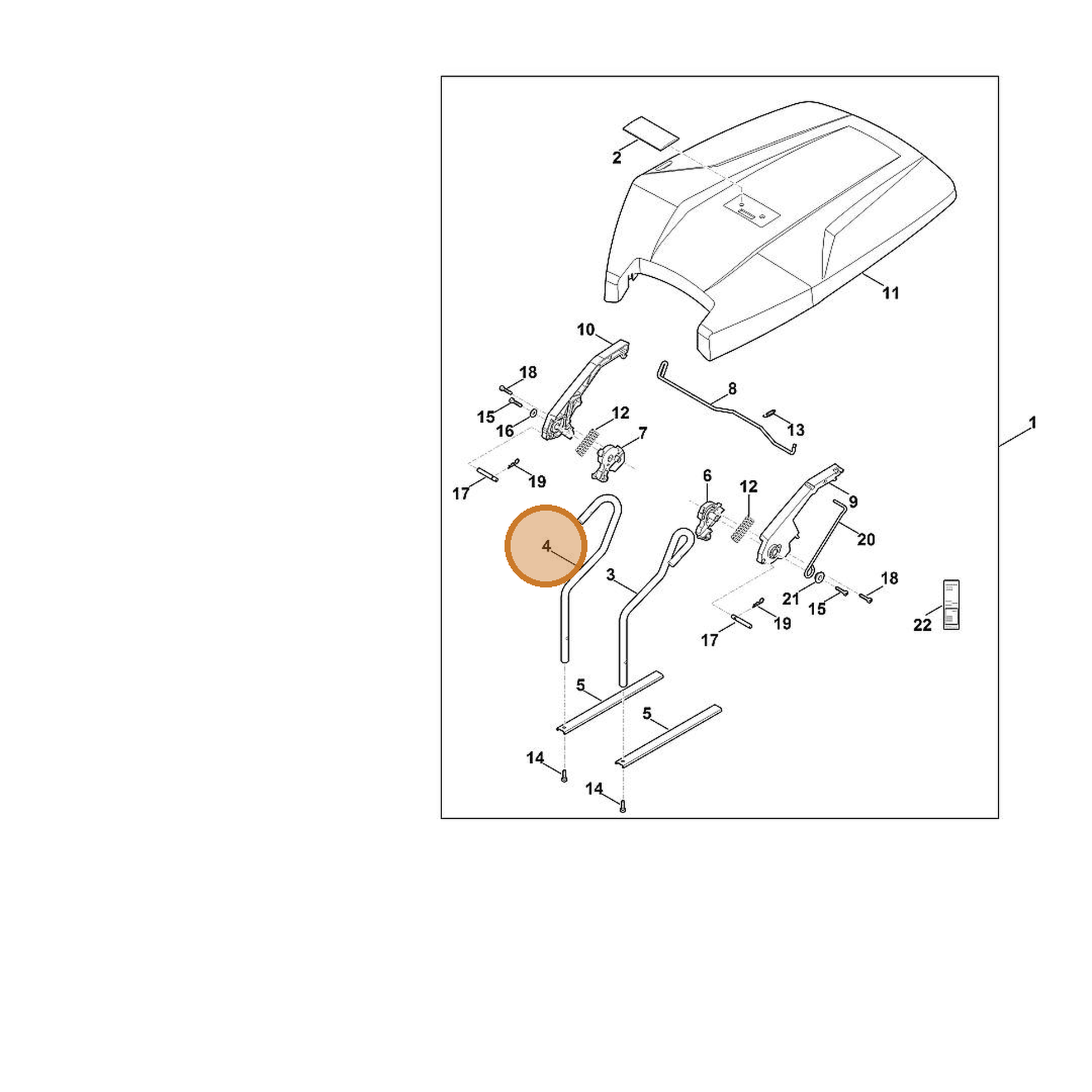 STIHL part 6909-700-7412 — IPL diagram snippet (6x zoom, amber highlight)