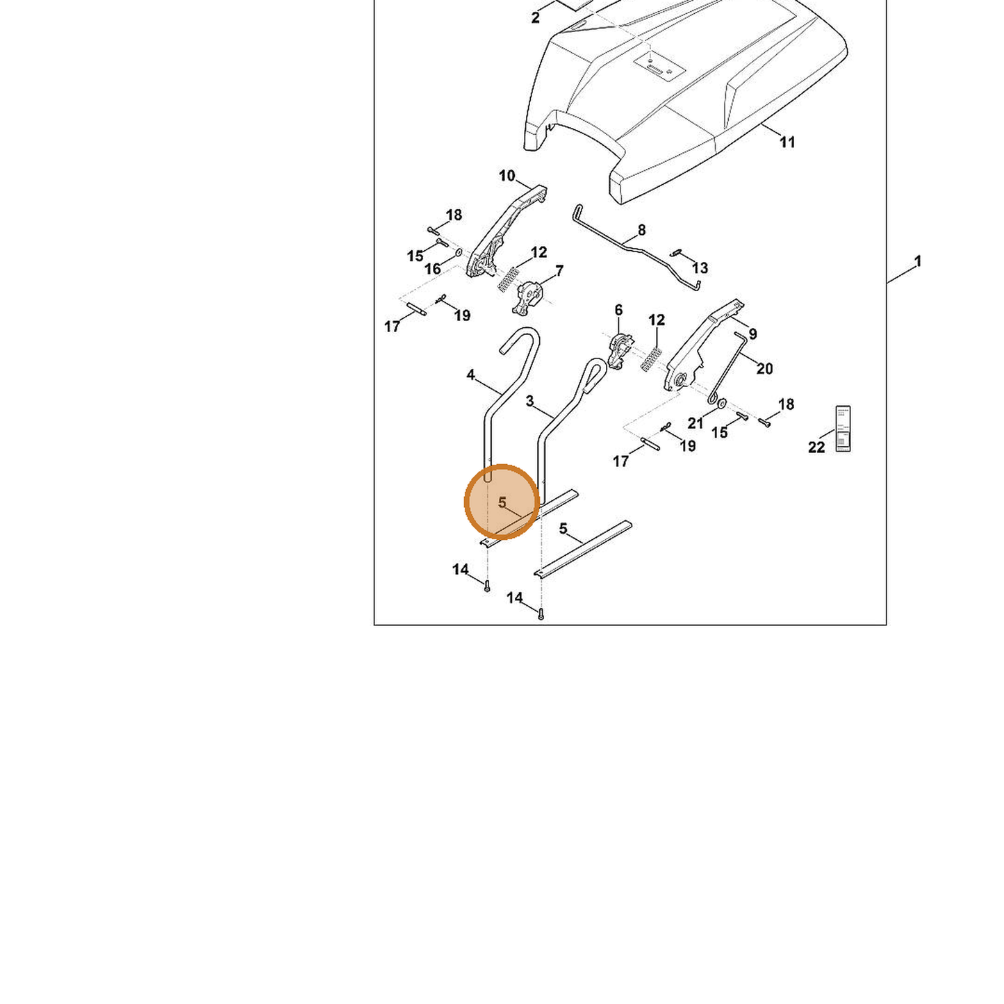 STIHL part 6909-703-3301 — IPL diagram snippet (6x zoom, amber highlight)