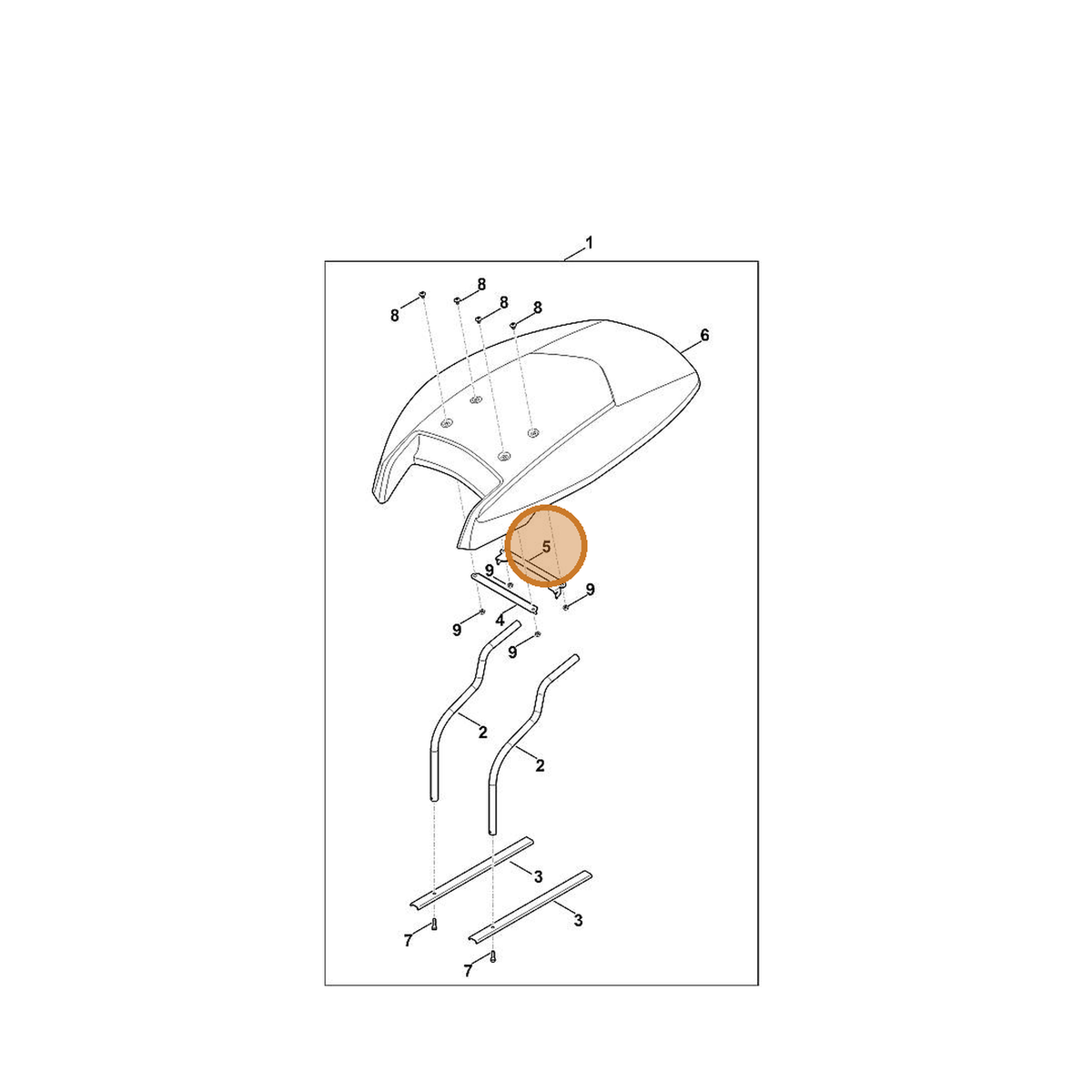 STIHL part 6909-703-6915 — IPL diagram snippet (6x zoom, amber highlight)