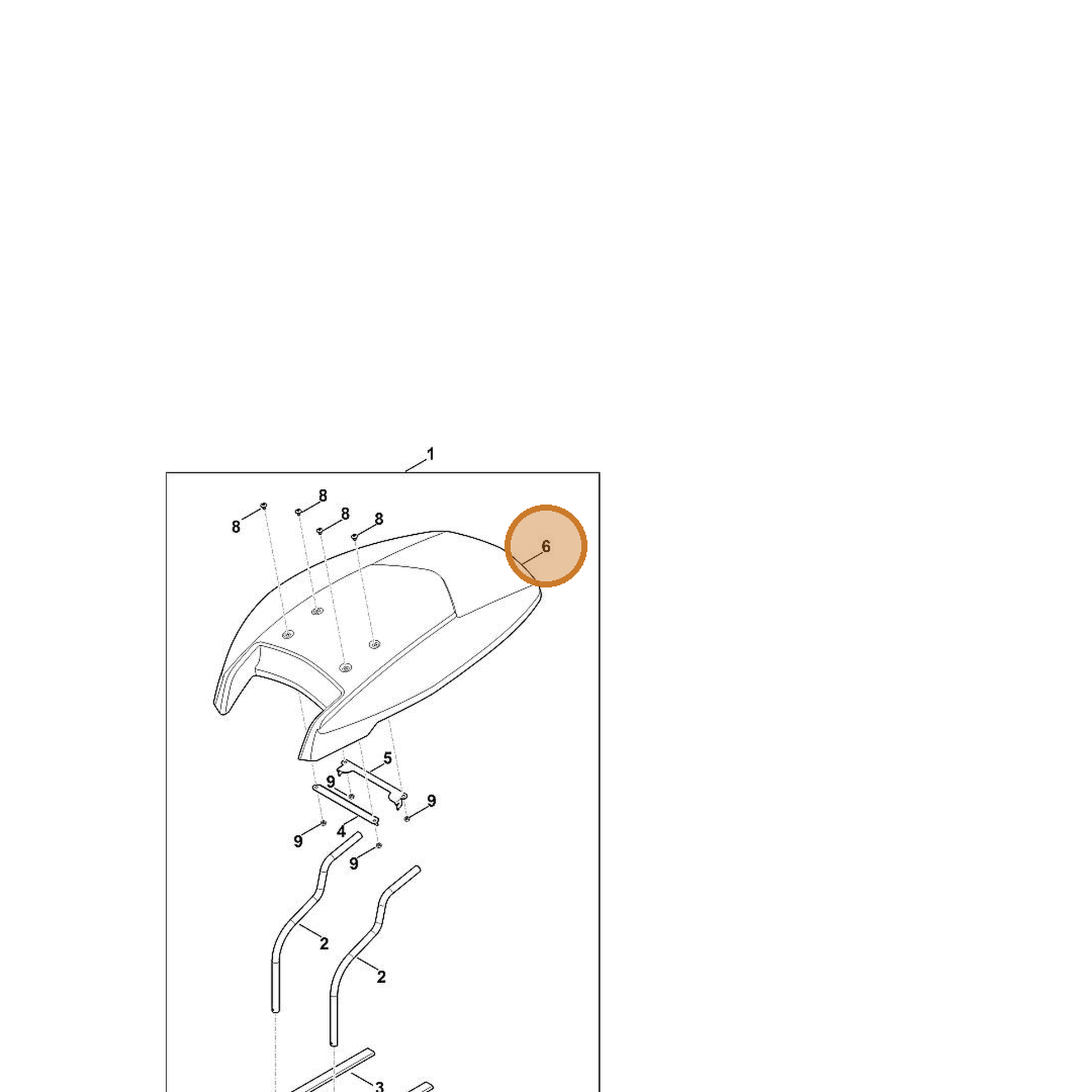 STIHL part 6909-706-0801 — IPL diagram snippet (6x zoom, amber highlight)