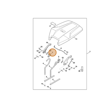 STIHL part 6909-706-1401 — IPL diagram snippet (6x zoom, amber highlight)