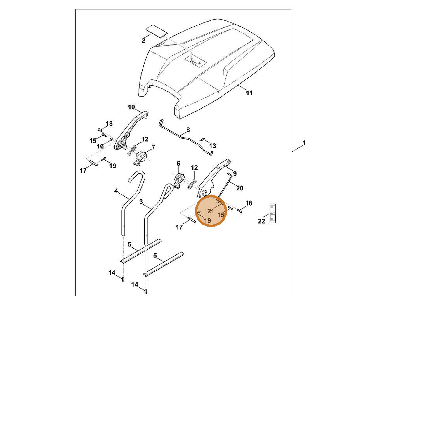 STIHL part 6909-706-2500 — IPL diagram snippet (6x zoom, amber highlight)