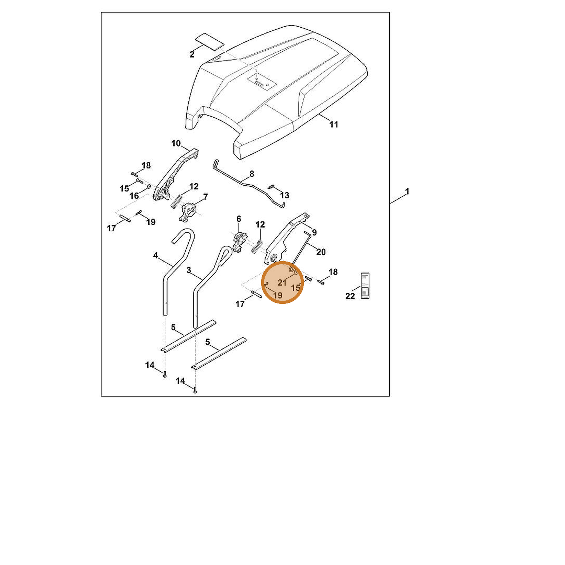 STIHL part 6909-706-2500 — IPL diagram snippet (6x zoom, amber highlight)