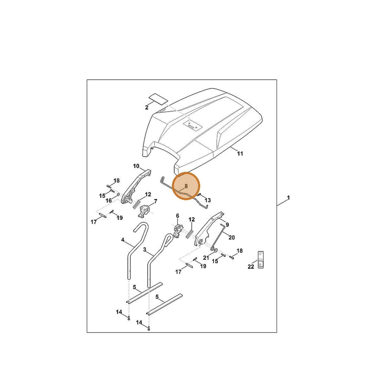 STIHL part 6909-706-4801 — IPL diagram snippet (6x zoom, amber highlight)