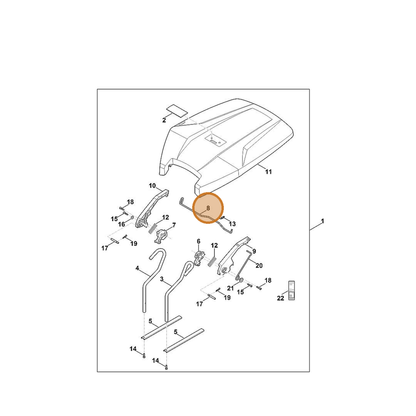 STIHL part 6909-706-4801 — IPL diagram snippet (6x zoom, amber highlight)
