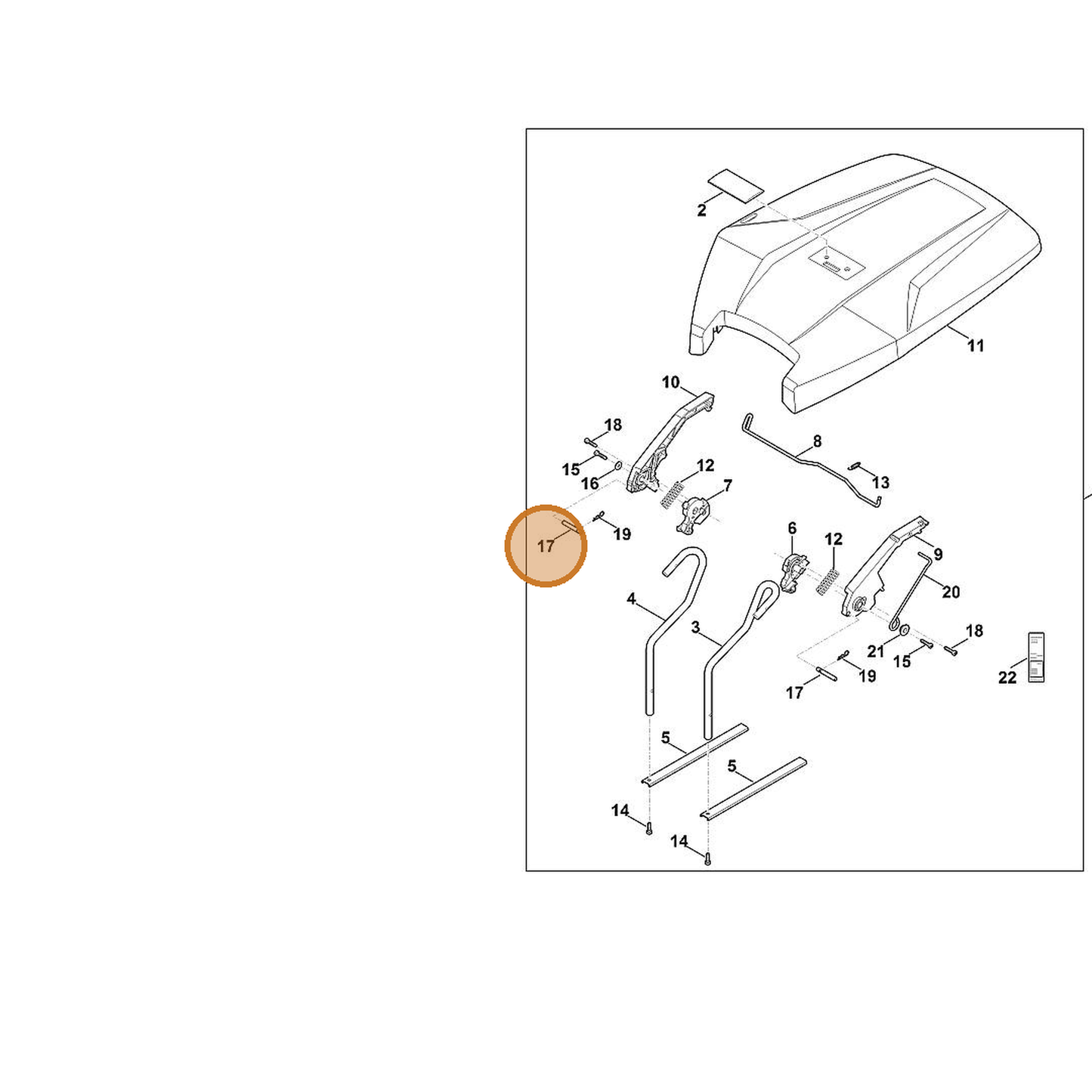 STIHL part 6909-708-5100 — IPL diagram snippet (6x zoom, amber highlight)