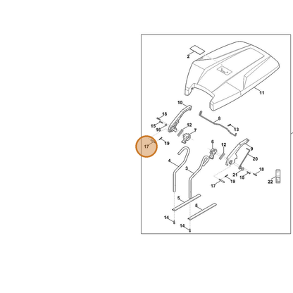 STIHL part 6909-708-5100 — IPL diagram snippet (6x zoom, amber highlight)