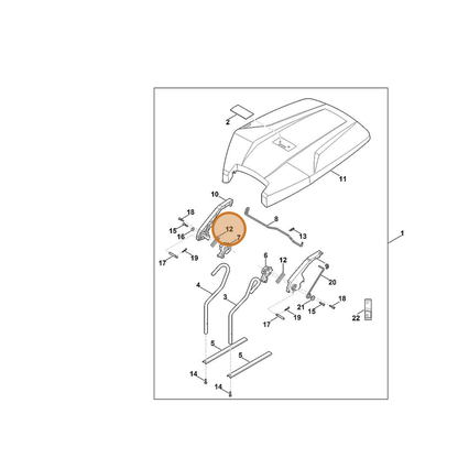 STIHL part 6909-997-3801 — IPL diagram snippet (6x zoom, amber highlight)