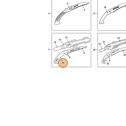 STIHL part 7010-871-0159 — IPL diagram snippet (6x zoom, amber highlight)