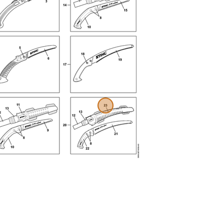 STIHL part 7010-871-0163 — IPL diagram snippet (6x zoom, amber highlight)