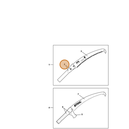 STIHL part 7010-871-0165 — IPL diagram snippet (6x zoom, amber highlight)