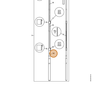 STIHL part 7010-871-0168 — IPL diagram snippet (6x zoom, amber highlight)