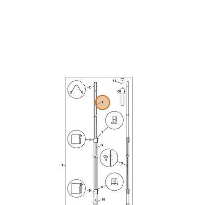 STIHL part 7010-871-0169 — IPL diagram snippet (6x zoom, amber highlight)