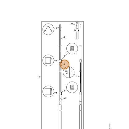 STIHL part 7010-871-0170 — IPL diagram snippet (6x zoom, amber highlight)