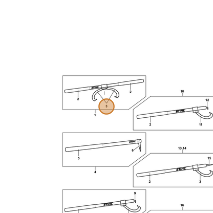 STIHL part 7010-871-0217 — IPL diagram snippet (6x zoom, amber highlight)