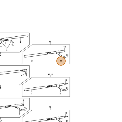 STIHL part 7010-871-0218 — IPL diagram snippet (6x zoom, amber highlight)
