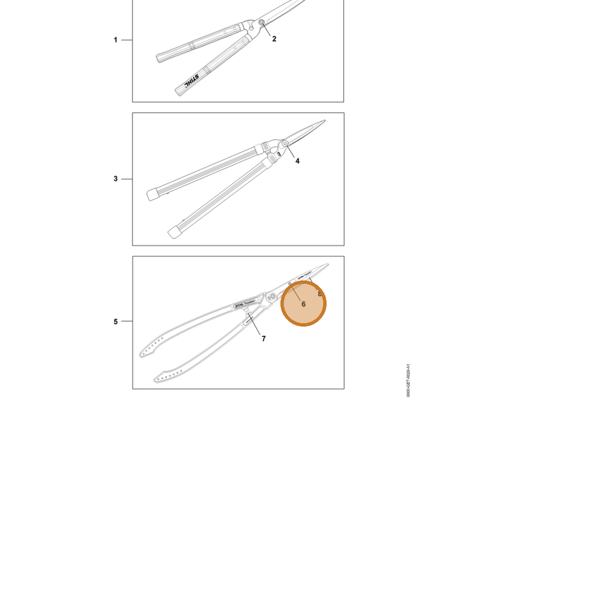 STIHL part 7010-871-0250 — IPL diagram snippet (6x zoom, amber highlight)