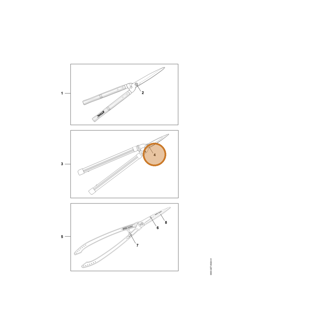 STIHL part 7010-871-0252 — IPL diagram snippet (6x zoom, amber highlight)