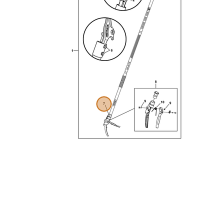 STIHL part 7010-871-0409 — IPL diagram snippet (6x zoom, amber highlight)