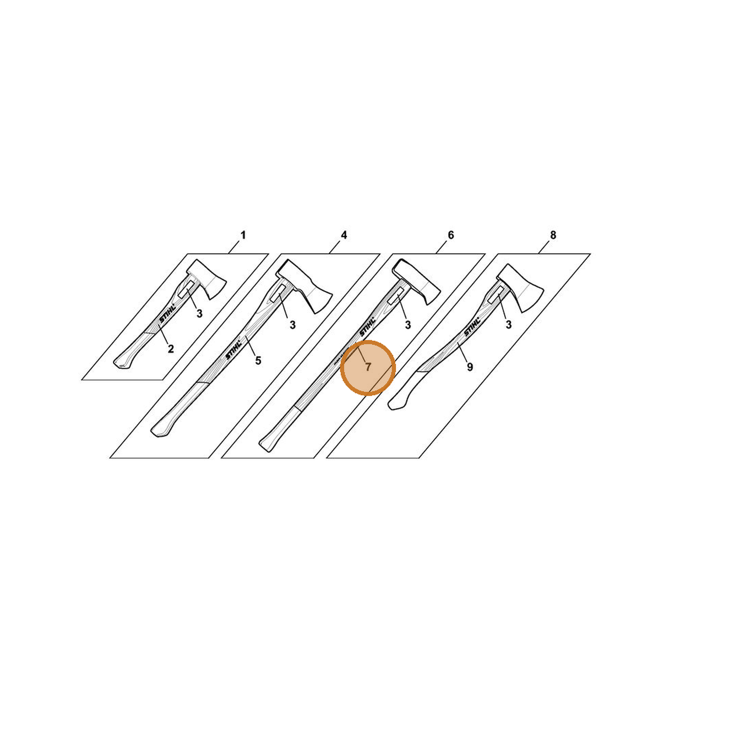 STIHL part 7010-881-2105 — IPL diagram snippet (6x zoom, amber highlight)