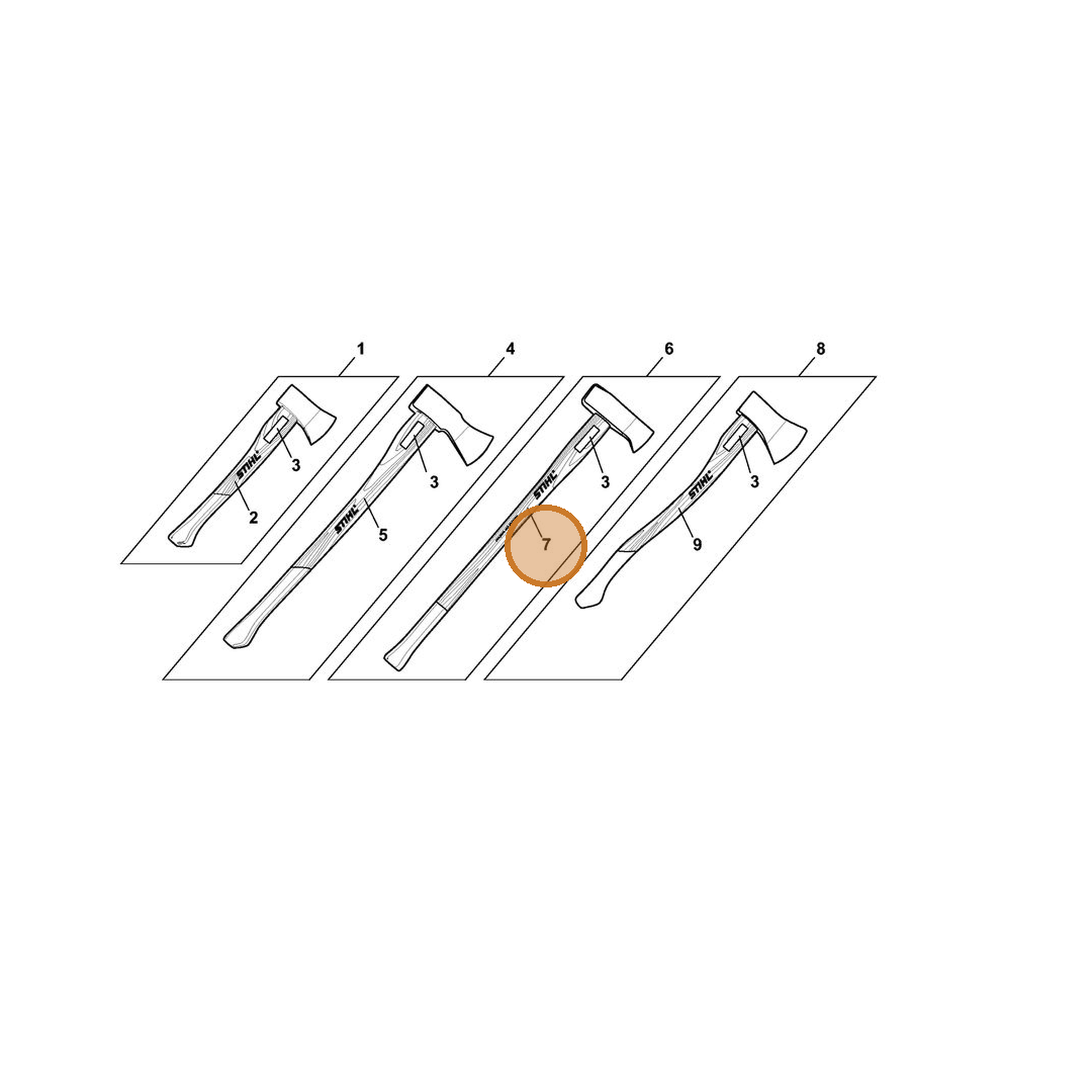 STIHL part 7010-881-2105 — IPL diagram snippet (6x zoom, amber highlight)