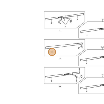 STIHL part 7010-881-2500 — IPL diagram snippet (6x zoom, amber highlight)