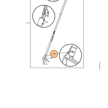 STIHL part 7010-881-3602 — IPL diagram snippet (6x zoom, amber highlight)